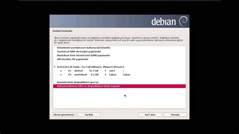 Debian server kurulumu